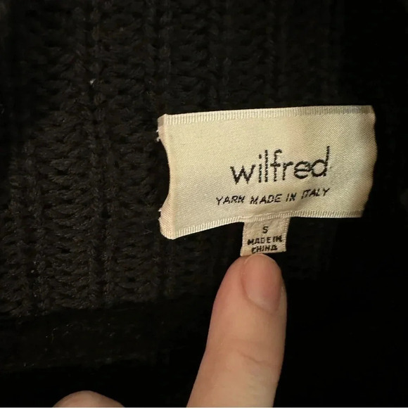 Wilfred Women's 100% Merino Wool Long Sleeve Black Cowl Neck Sweater Size S GUC - Picture 4 of 8